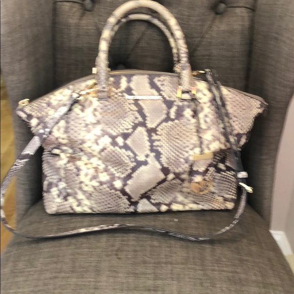 Michael Kors brown and cream snake style bag - Picture 5 of 8